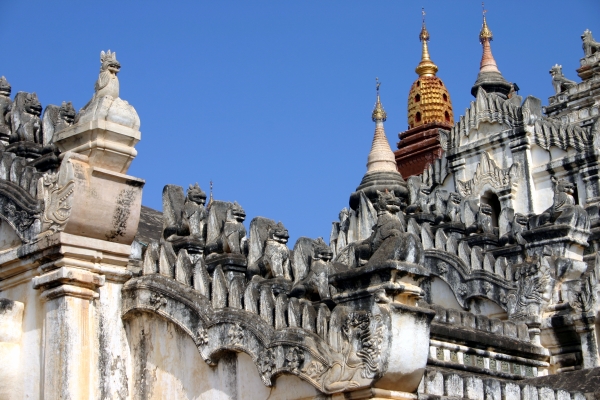 Close-up of the roof decorations on Ananda Temple