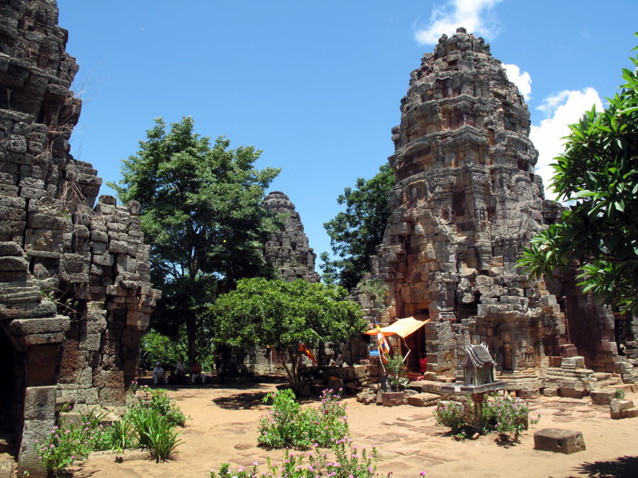 The central tower with a shade over the modern altar