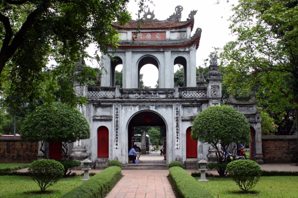 The gateway to the Temple of Literature in Hanoi